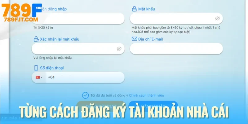 789f Từng bước đăng ký account mới